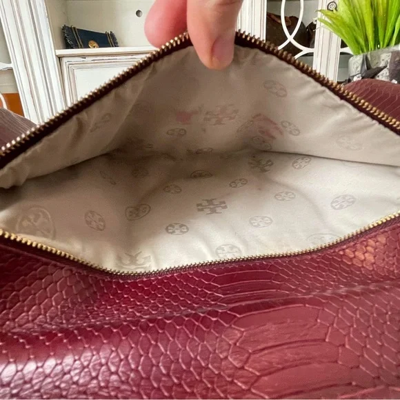 Tory Burch Reva Python Clutch - Picture 7 of 14